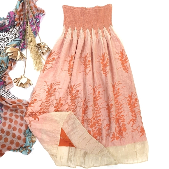 Lapis Dresses & Skirts - Floral Peach and Orange Dress Onesize